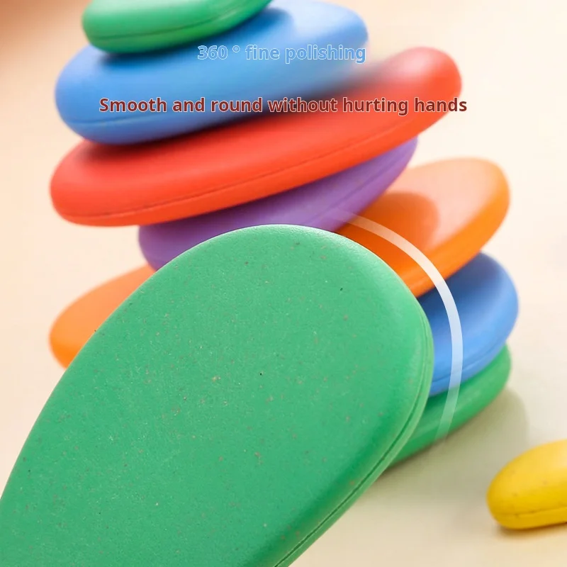 Arco-íris seixos brinquedos educativos para crianças mesa interativa pensamento lógico pintura jogo ferramentas de aprendizagem