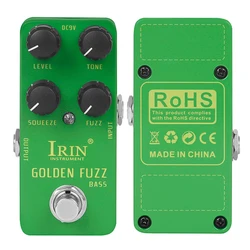 IRIN RS-20 Golden Fuzz Bass Guitar Effect Pedal Classic Bass Fuzz Tone Effects True Bypass Electric Guitar Parts & Accessories