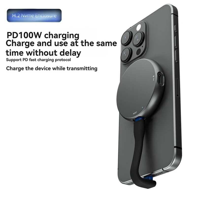 Magnetic 2230 M.2 NVMe SSD Enclosure USB3.2 10Gbps Hard Drive Box USB-C External Case PD 100W Fast Charger-ABHG