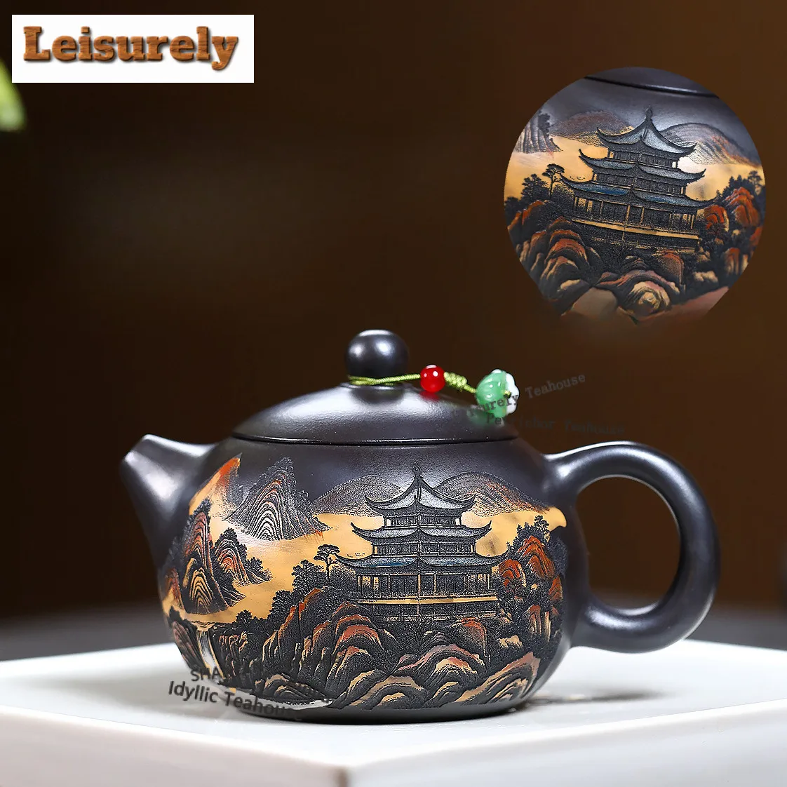 280ml Classic Yixing Purple Clay Teapot Handmade Xishi Pot Raw Ore Stone Yellow Mud Tea Infuser Kettle Zisha Teaset Tea Ceremony