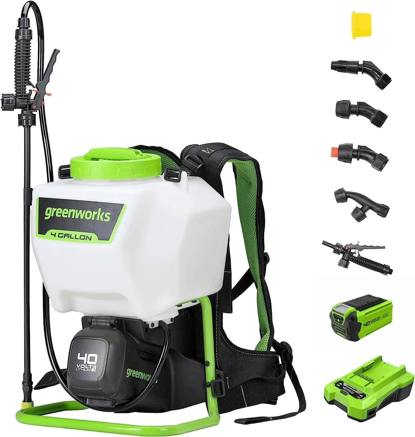 40V Cordless Backpack Sprayer 4 Gallon 5 Tips 25 FT Spray For Weeding Spraying, and Cleaning 2.0Ah Battery and Charger Included