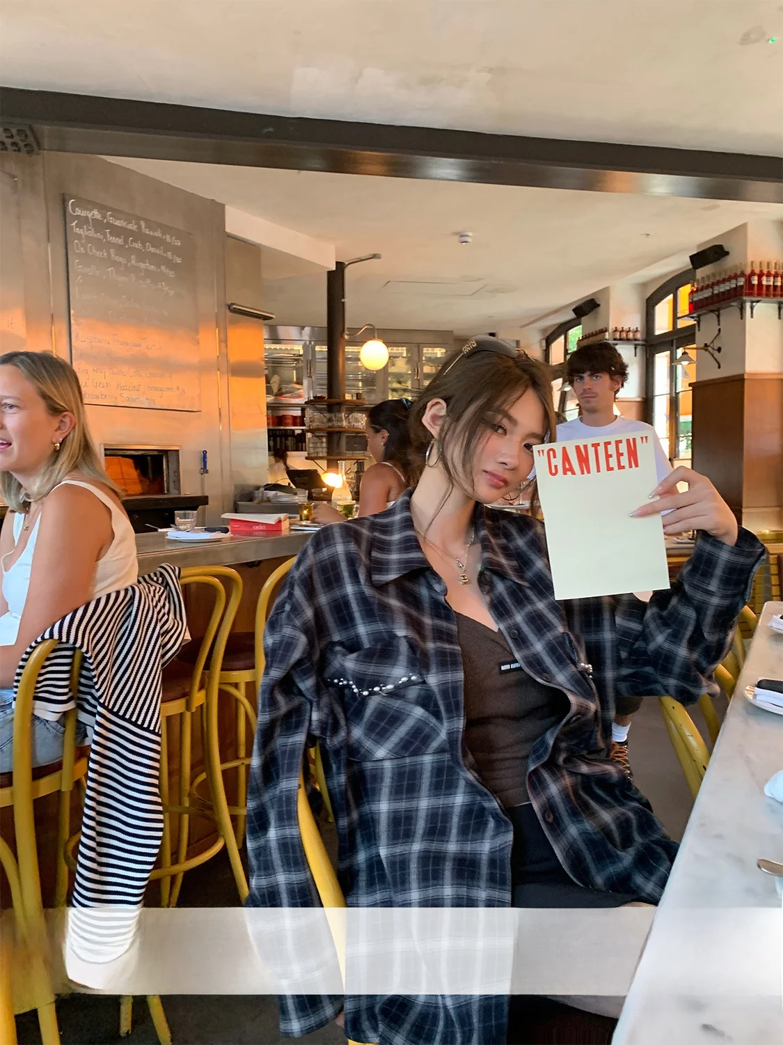 

Retro Open Y Bead Design Cheered Briti Loose irt Women's Ciwalk Long Sve Cotton Plaid Pattern Button up irt