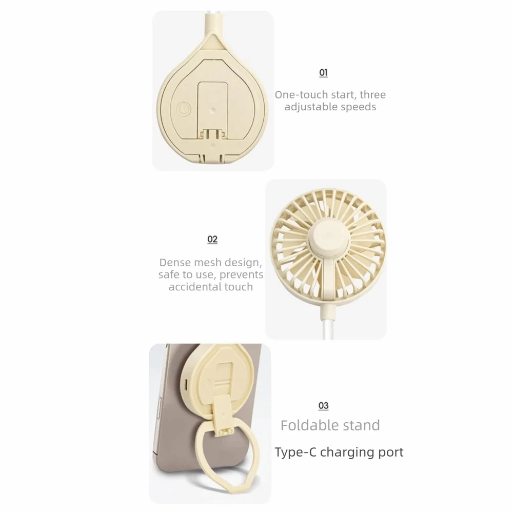 3 Speed 2 in 1 Magnetic Fan Holder Quiet Operation Adjustable Portable Electric Fan Multifunctional Flexible Mini Desk Fan