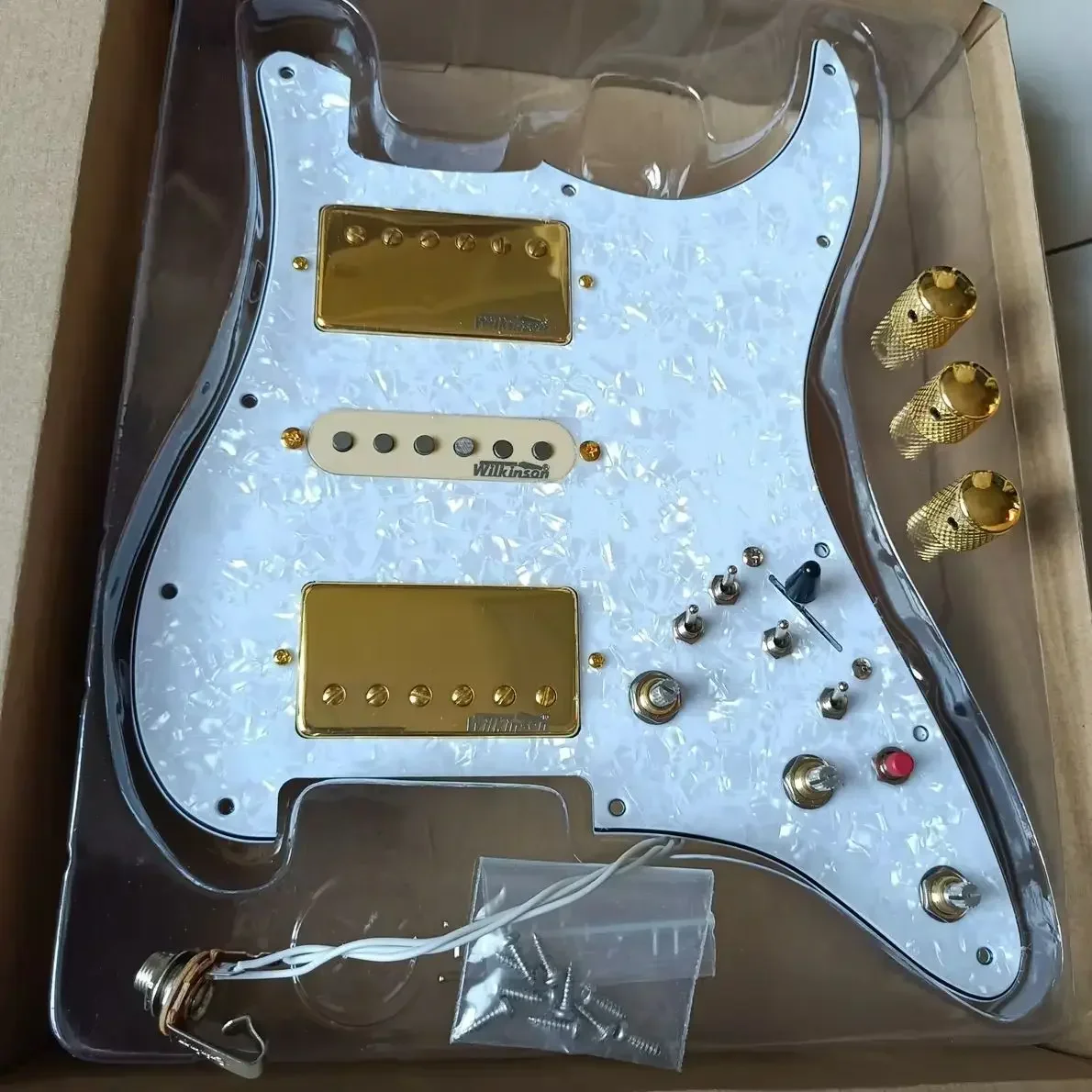 Upgrade HSH Prewired Loaded ST Pickguard WVC Alnico V Humbucker Pickups 4 Single Cut Switch 20 Tones