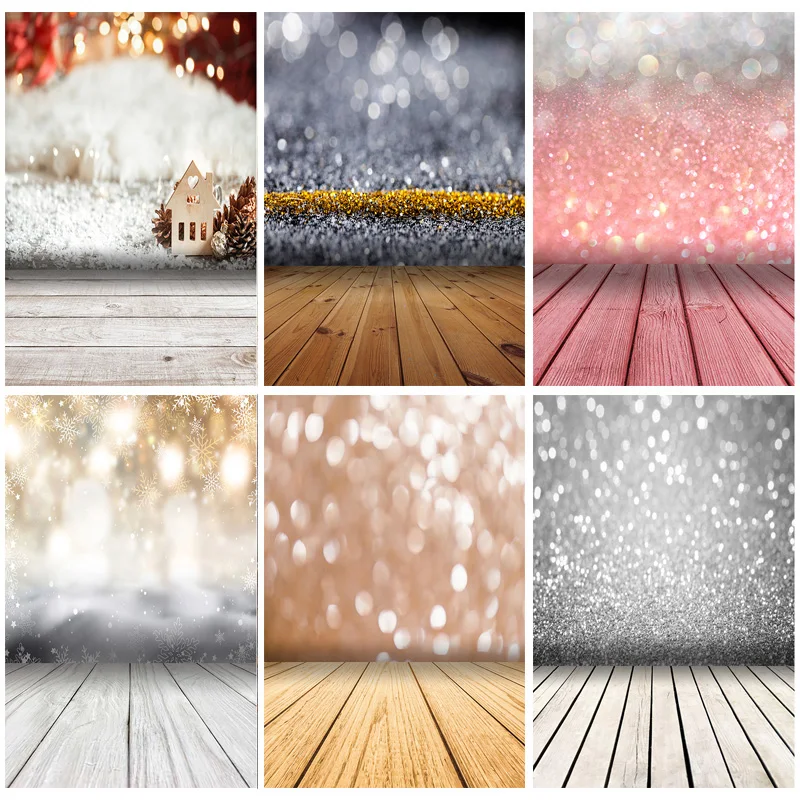 

Glitter Wood Planks And FloorPhotography Backdrops Props Lights and Shadows Dazzle Portrait Photography Background PPB-09