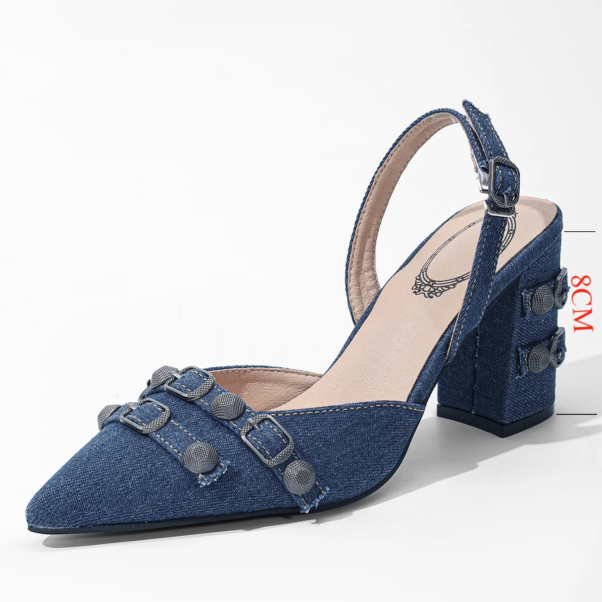 Denim Fashion High Heel Pointed Toe Sandals