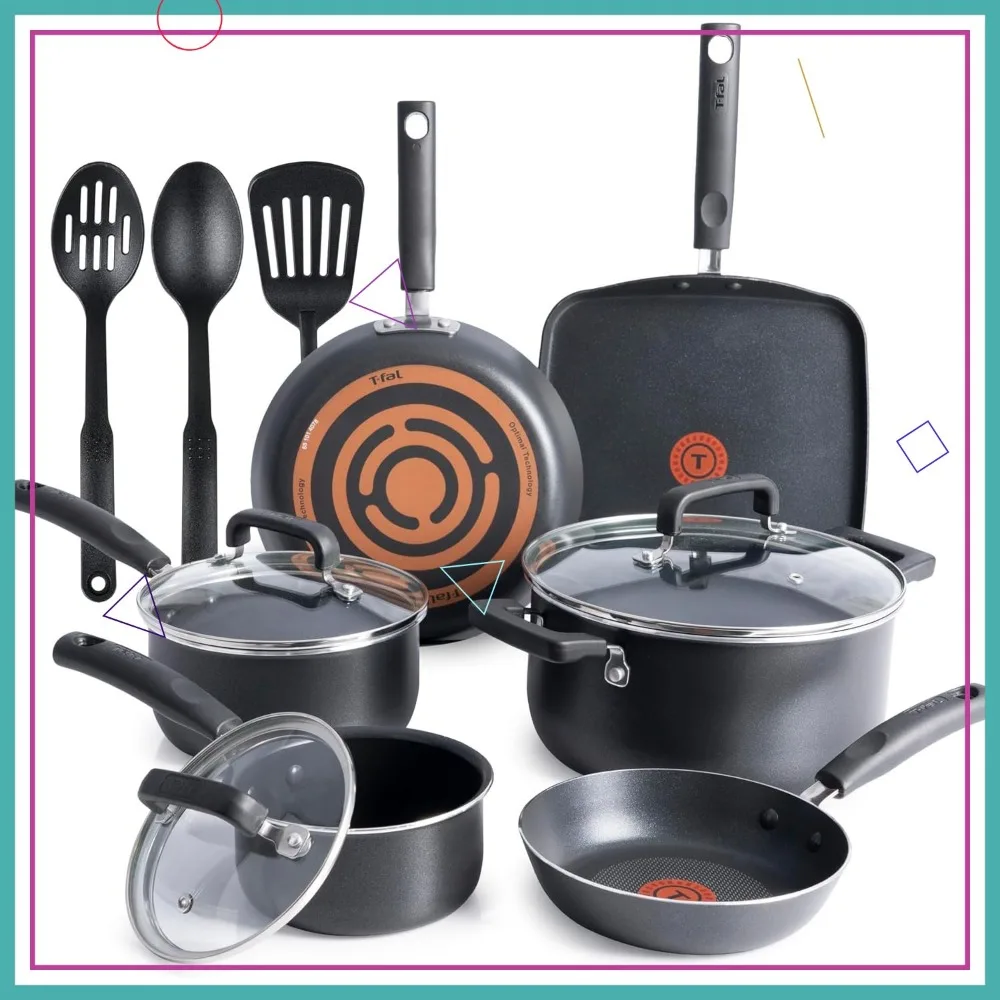 

Набор посуды с антипригарным покрытием из 12 предметов, сейф для духовки 350F, можно мыть в посудомоечной машине, включает в себя кастрюли, сковороды, сковороды, кастрюли, голландскую духову