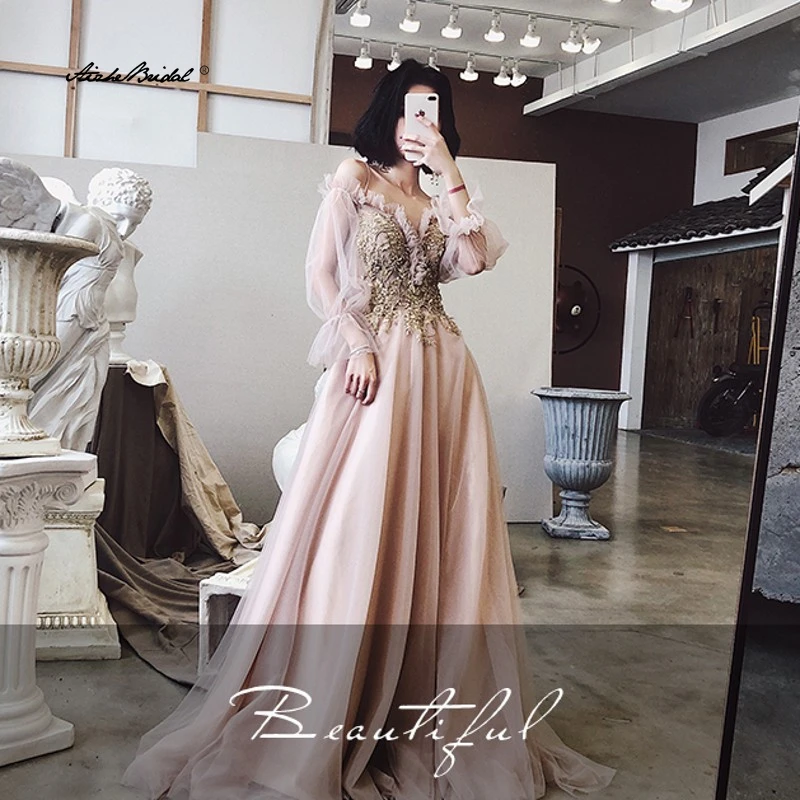 

вечернее платье Тюлевые платья для выпускного вечера с пышными рукавами и сексуальными бретельками с оборками и вырезом Вечернее платье на шнуровке