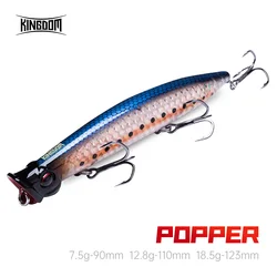 Kingdom Fishing Lure Topwater Popper 7.5g 12.8g 18.5g Far Casting Artificial Hard Baits High Quality Wobblers Z-Action Lures
