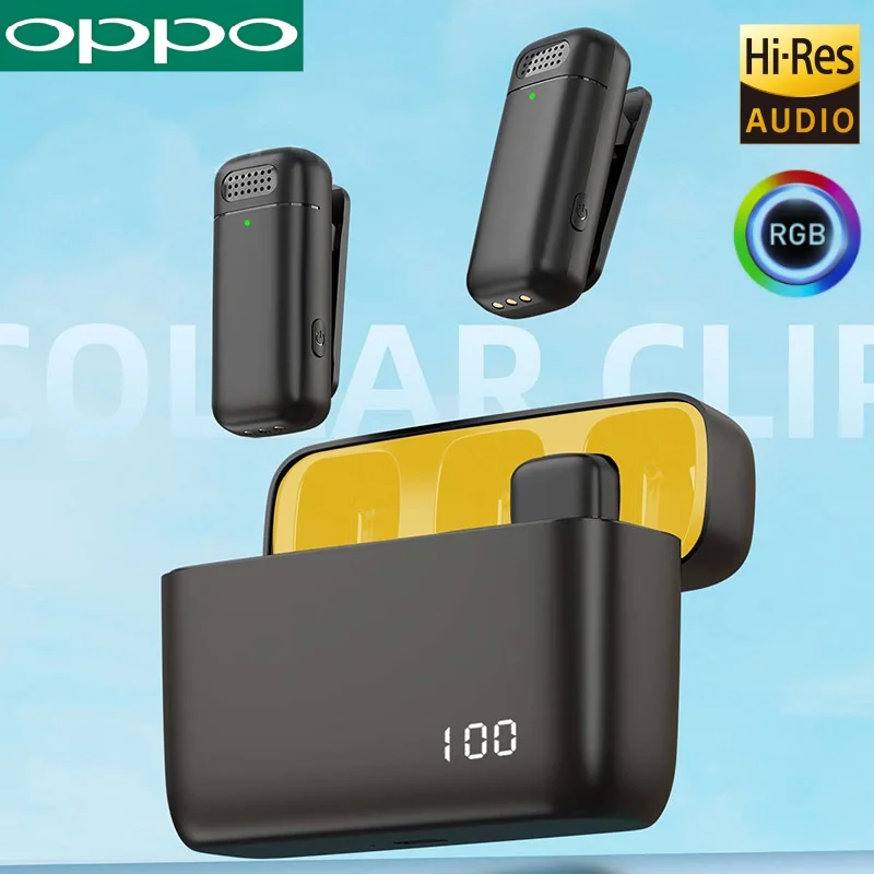 حافظة شحن ميكروفون Lavalier اللاسلكي من Xiaomi، ميكروفون محمول لتسجيل الصوت والفيديو لهاتف iPhone Android Notebook Live Gaming Mic