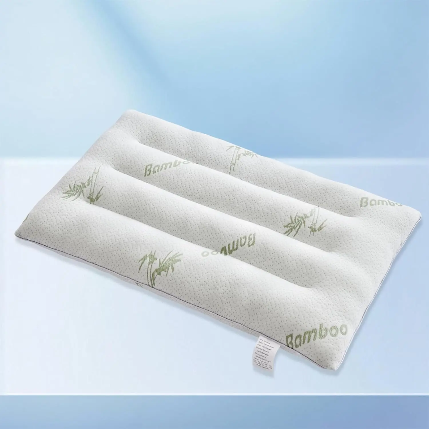 

Ultra Thin Bamboo Pillow for Stomach & Side Sleepers, 2.5 Inch Height, Breathable and Supportive