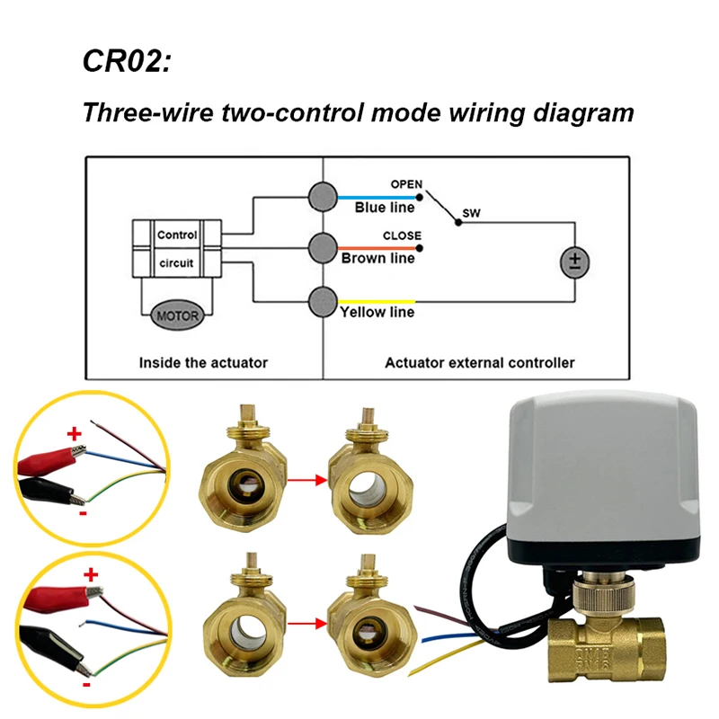 Imagem -03 - Impermeável Latão Elétrica Válvula de Esfera Motor Motorizado Metal Válvulas Vias Dc12v Dc24v ac 220v 1