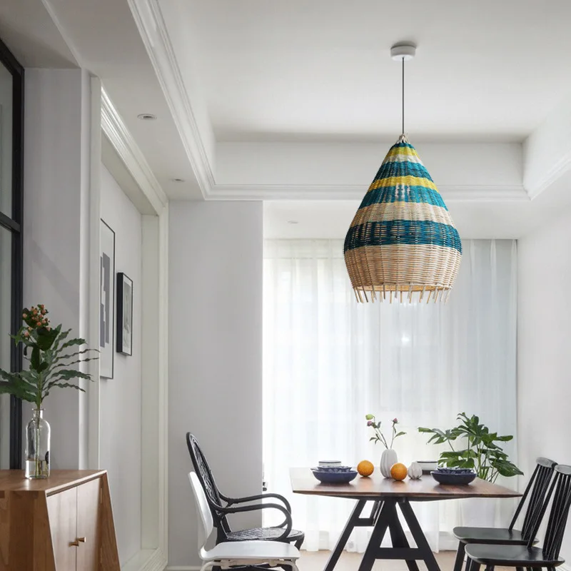 Japanese chandelier, bedroom lamp, dining room, bar, study, tea room, rattan lamp, Chinese pastoral homestay, tatami mat, rattan