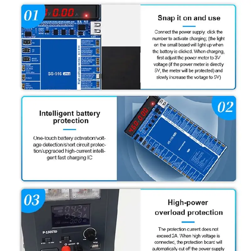 Superior SS-916 Ultra Charging Activating Fixture 5-9V Adjustable Voltage Supports IP17 And Android Device Models