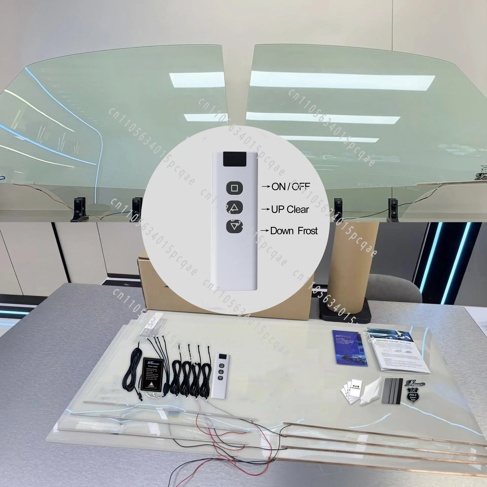 Self-Adhesive Switchable PDLC Privacy Window Film with Motorized 12V Synchronous Controller