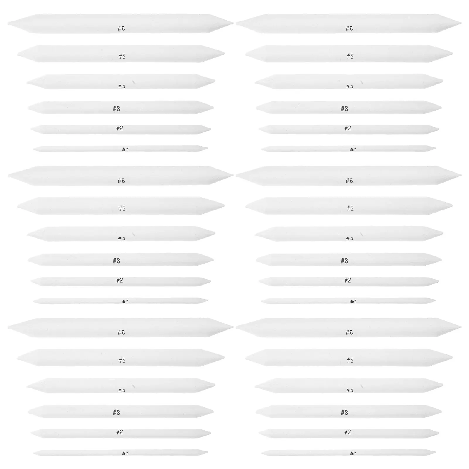 36Pcs Double-Ended Shading Stumps Precision Solid Core Blending Pens for Pencil Charcoal Drawing Smudging Smooth Gradients Art