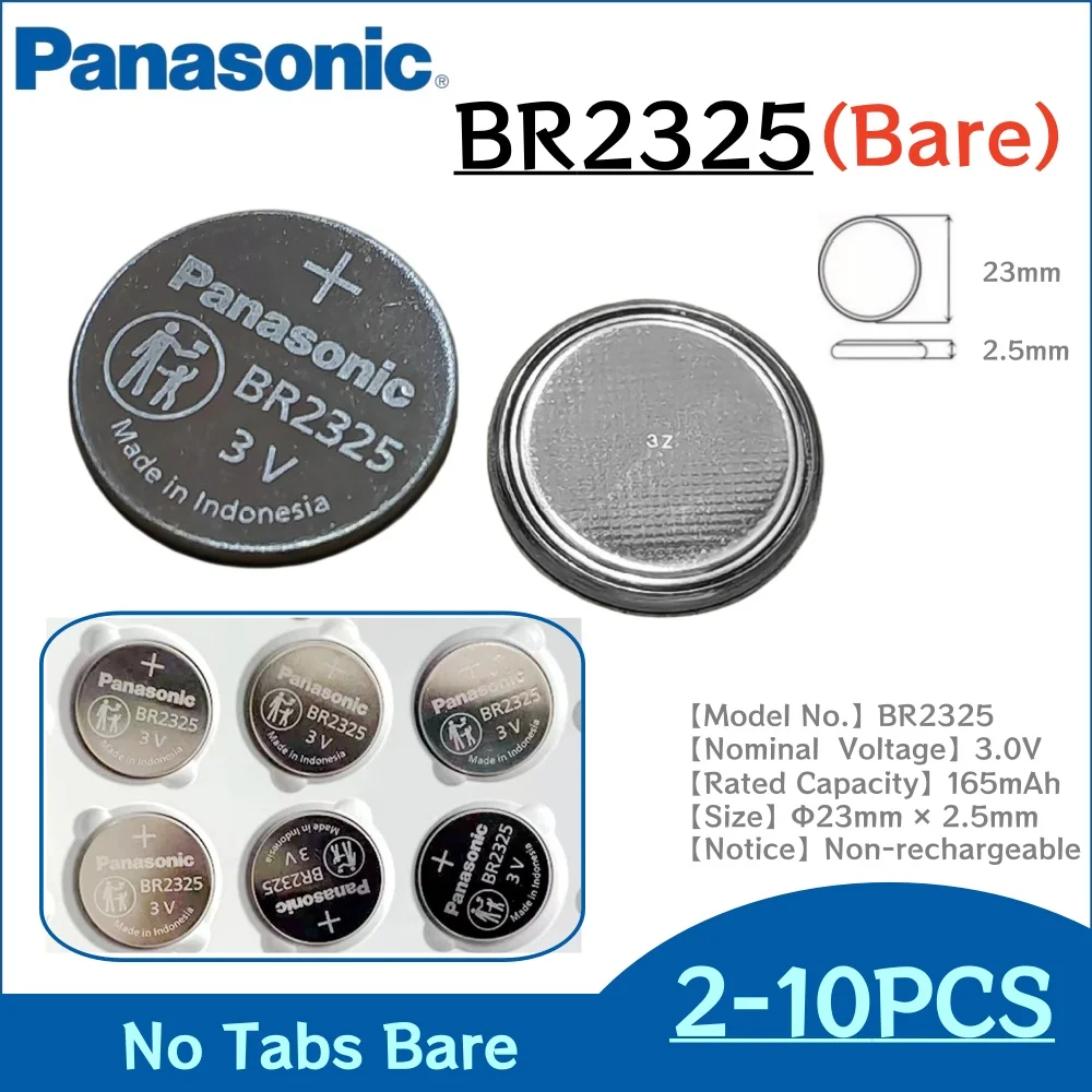 2-10Pcs Panasonic BR2325 165mAh High Temp Coin Battery For ETC Water Meter Industrial Sensor Car Electronic Memory Backup Power