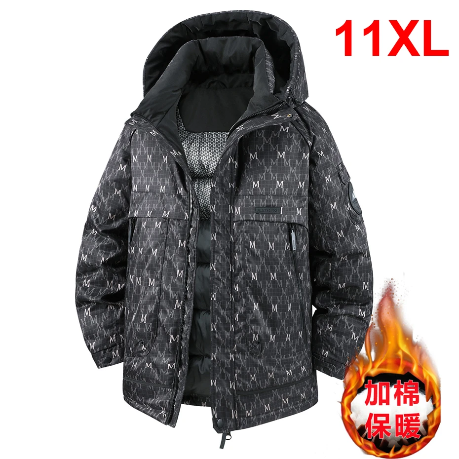 Winter Parkas Men Warm Windbreaker Jacket Fashion Casual Cargo Coat Male Thick Jackets Outerwear Outdoor Big Size 11XL