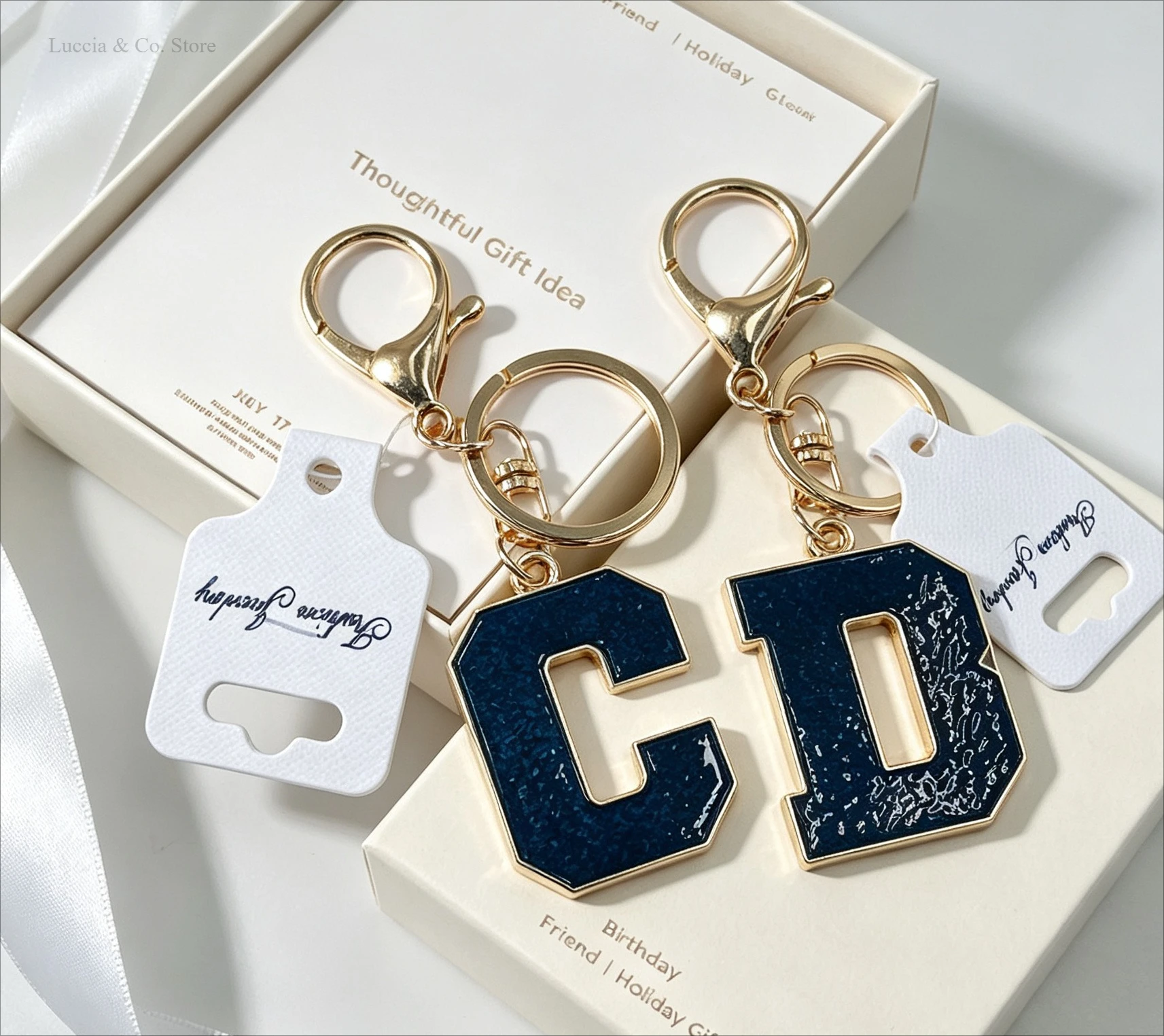 Enamel 26 Alphabet Letter Keychain Pendant Versatile Portable Letter Keyring Charm Decor for Bracelet Necklace Bag Mini Gift