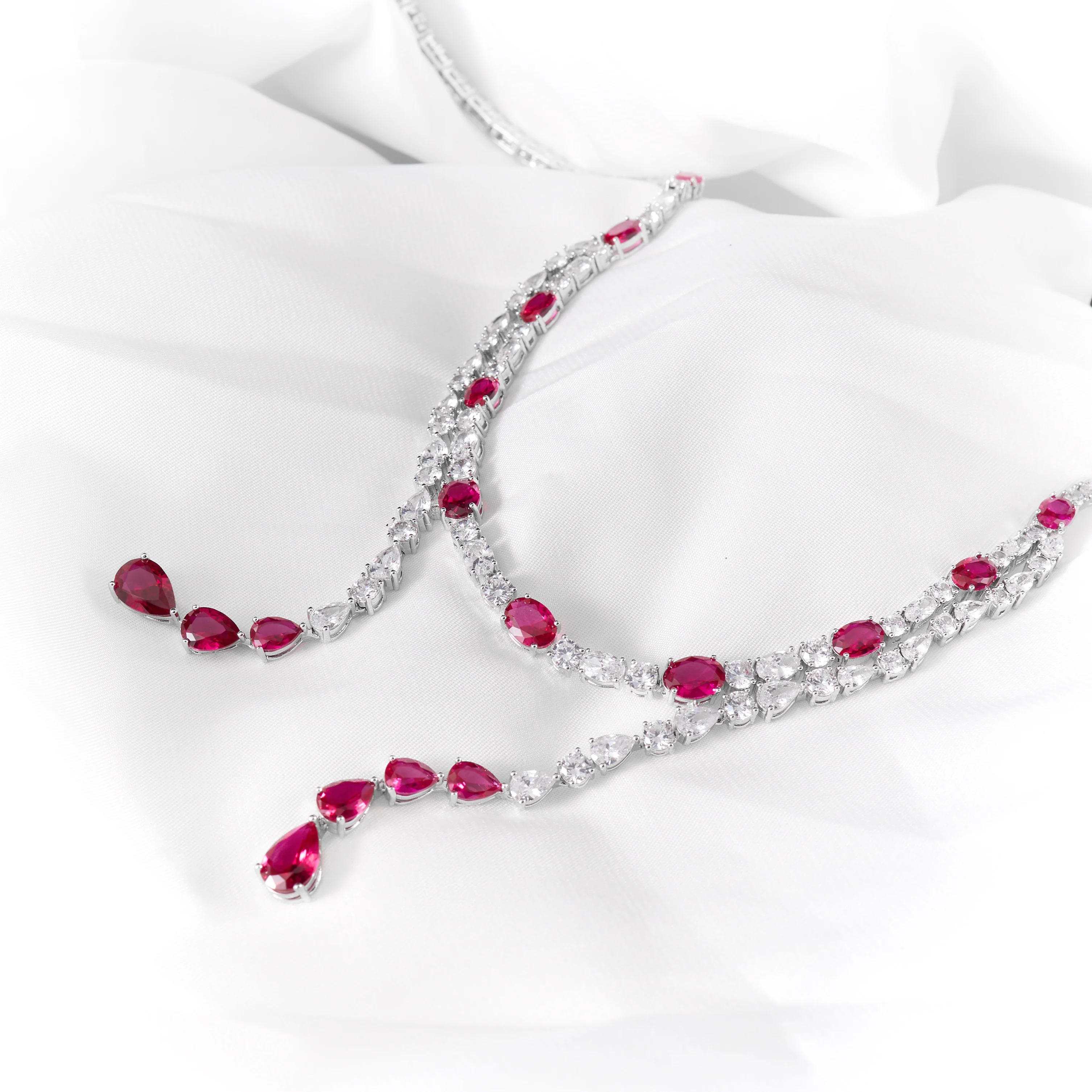 IN JEWELIFE 00089 Matching Set Color Cubic Zircon Bride Gift Set Necklace Jewellery Set Full CZ Accessories Coordinated Jewelry