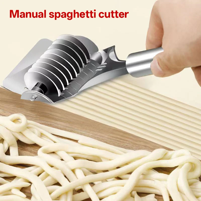 Manual Noodle Cutter Rolling Stainless Steel Spaghetti Maker Pressing Pasta Machine Shallot Knife Kitchen Cooking Accessories