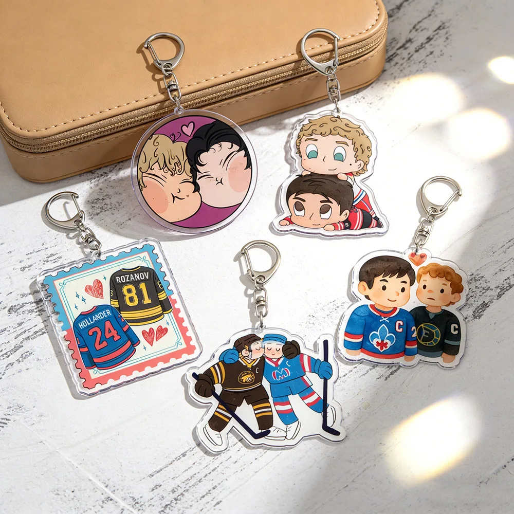 

Cute Cartoon Heated Rivalry Keychain for Accessorie Bag Chaim Shane Hollander Ilya Rozanov LGBT Lovers Keyrings Jewelry Gifts