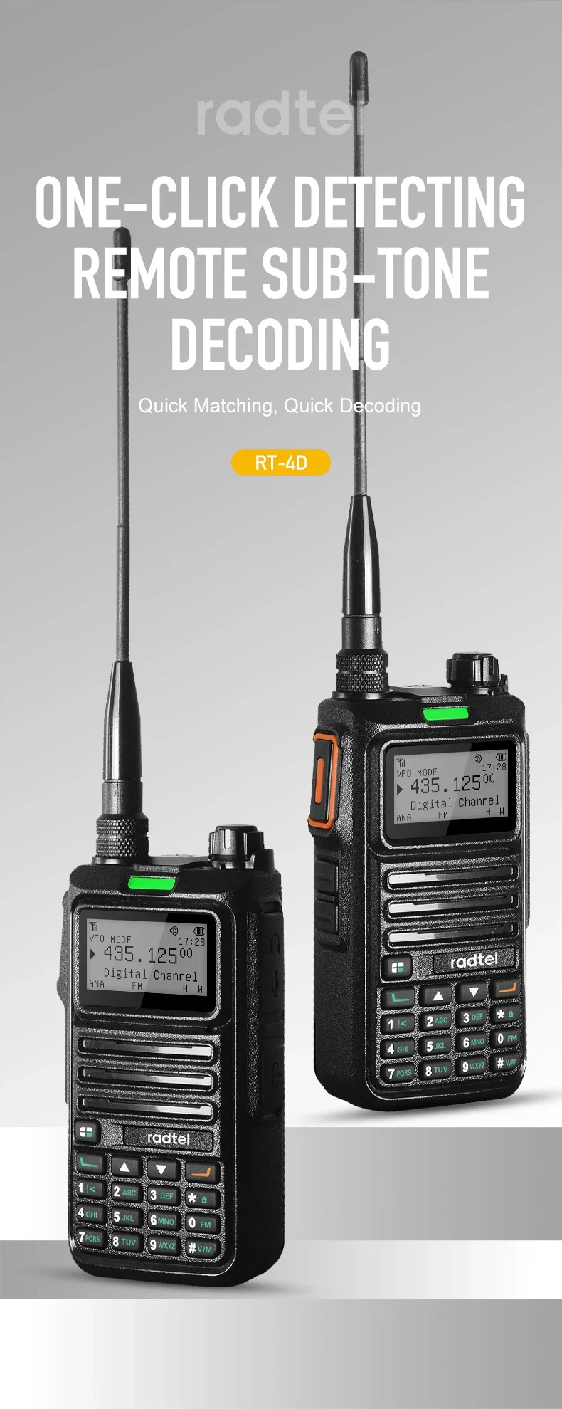 Radtel RT-4D DMR ラジオデジタルトランシーバーデュアルモード