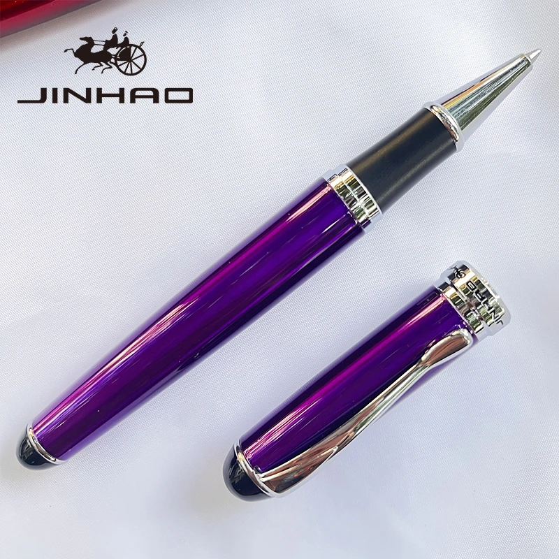 1 قطعة 750 مجموعة مكتب فاخرة هدية فضية تقليم المعادن الأعمال الأسطوانة الكتابة القلم