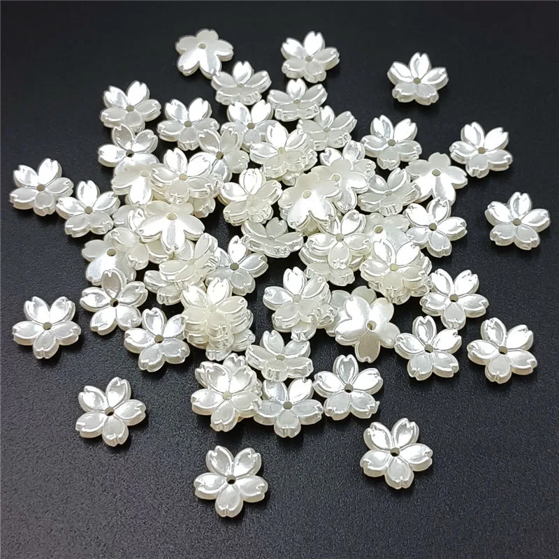 50/100Pcs Imitation Pearl Necklace Flower Holder Beads Flower Leaf Jewelry Accessories Making Materials Bracelet DIY
