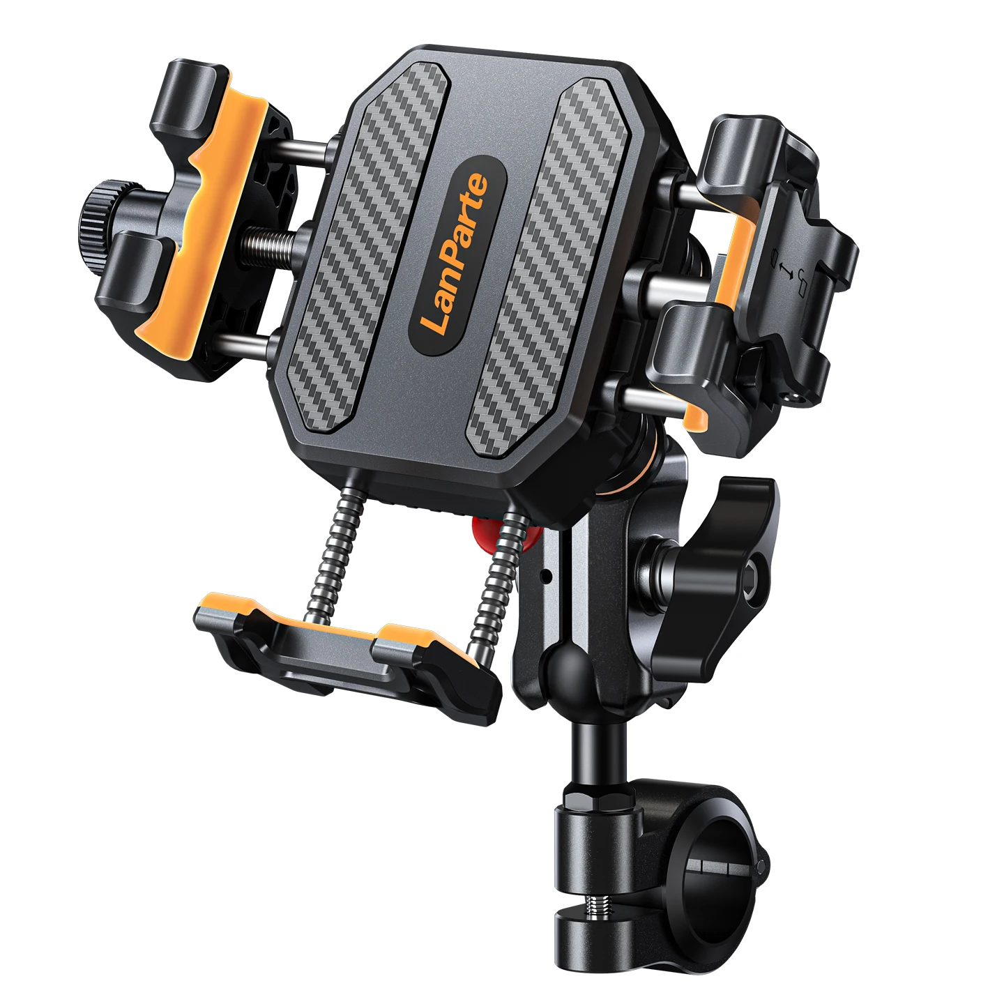 

Lanparte Motorcycle Phone Mount Holder with Vibration Dampener, Anti-Shake Handlebar Cellphone Cradle for Bicycle Scooter ATV