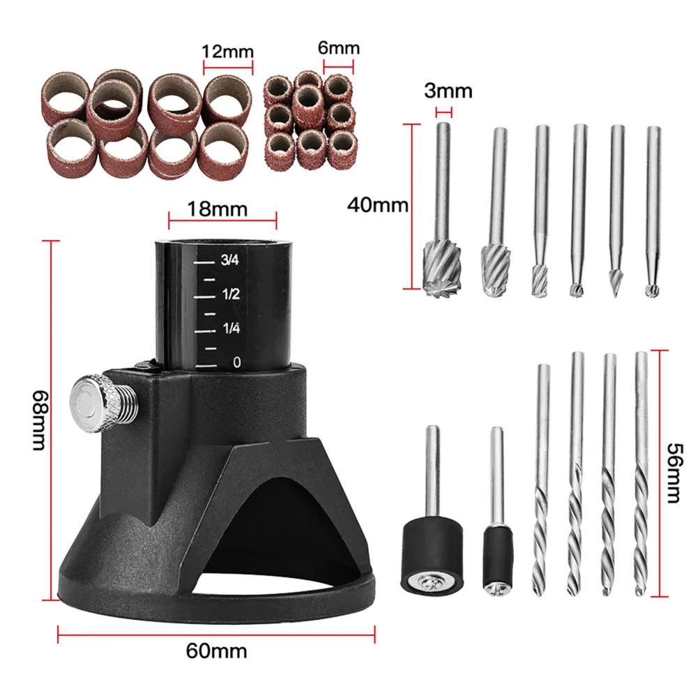 29PCs Solid Burr Set Polishing Diamond Burrs Rotary Tools Access HSS Wood Milling Burrs Cutter Set Drilling Dedicated Locator