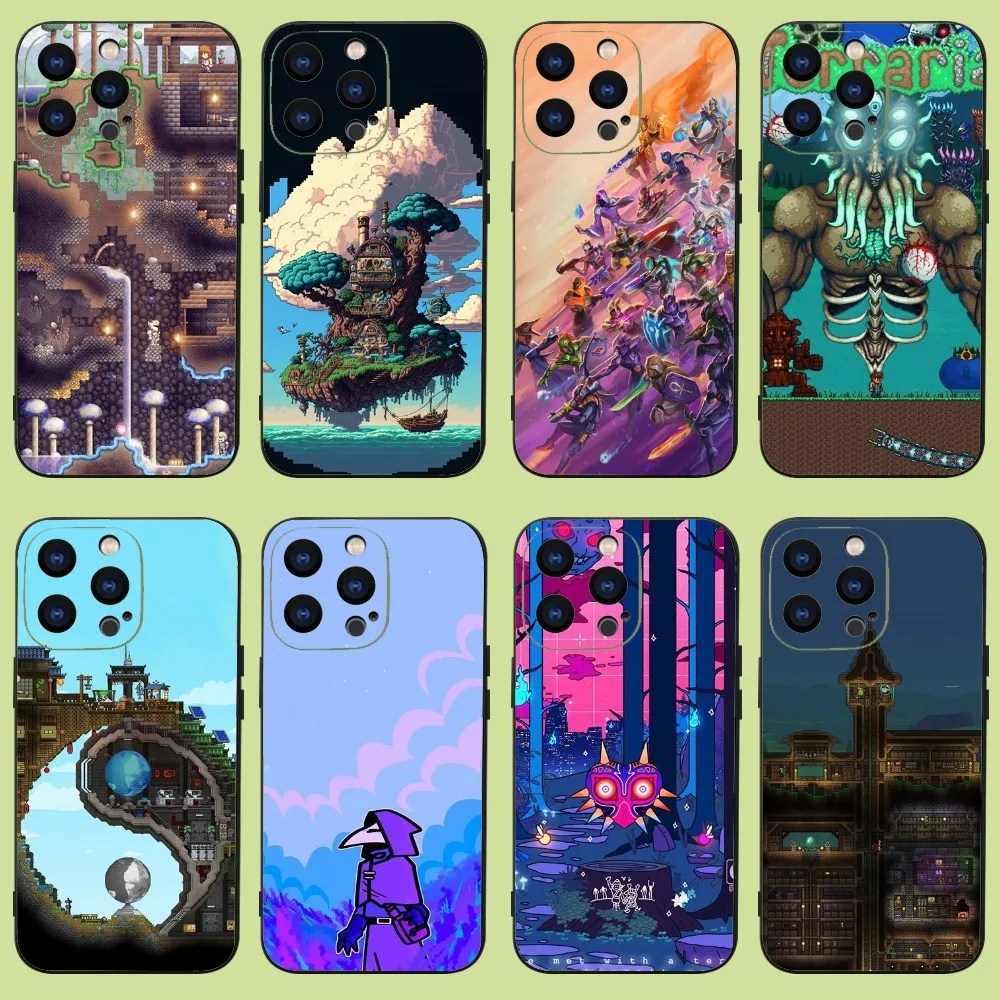 Game T-Terraria Phone Case For iPhone 15,14,13,12,11 Plus,Pro,Max,XR,XS,X,7,8 Plus,SE,Mini Silicone Soft