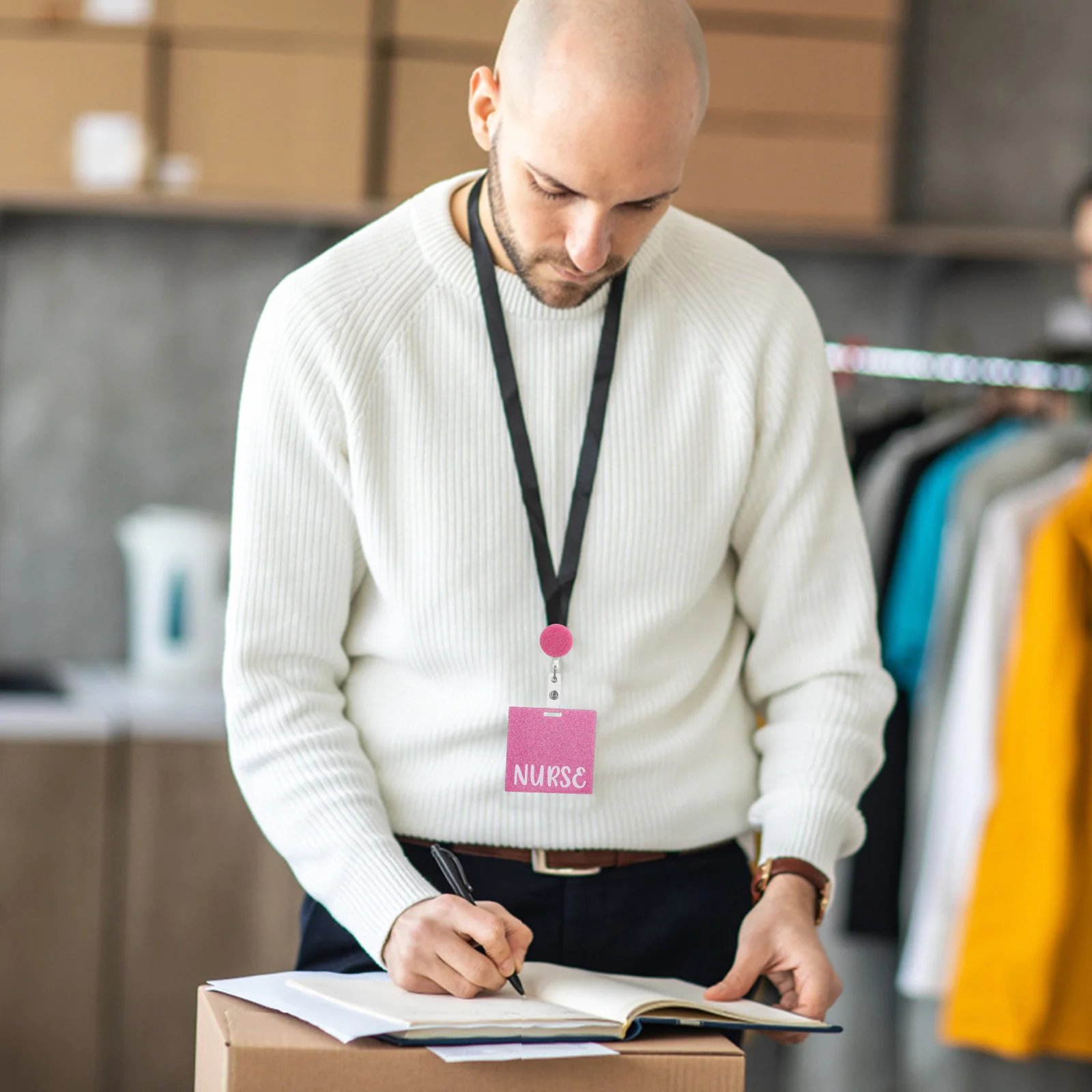 2 Pcs Easy-pull Button Badge Nurse Nursing Nurses Reels Name Protector Id Cards