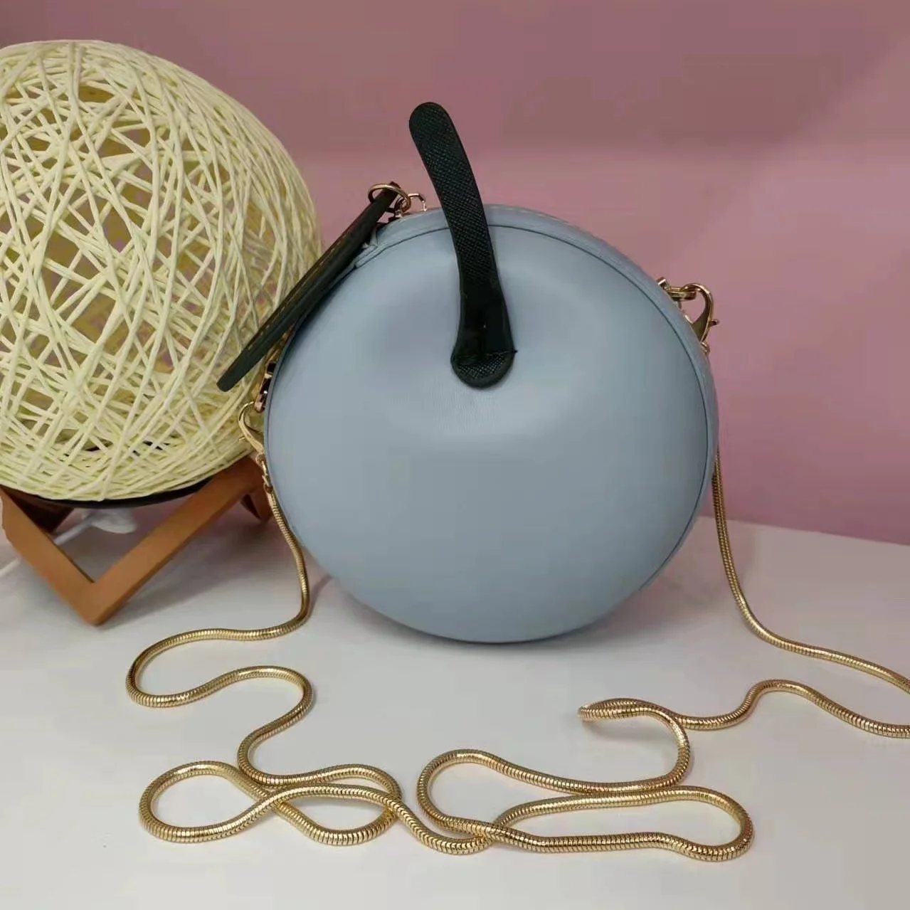 Dolci borse circolari da donna, borsa a tracolla creativa con catena di ciliegie, borsette piccole, pelle PU, borsa a tracolla da donna nuova