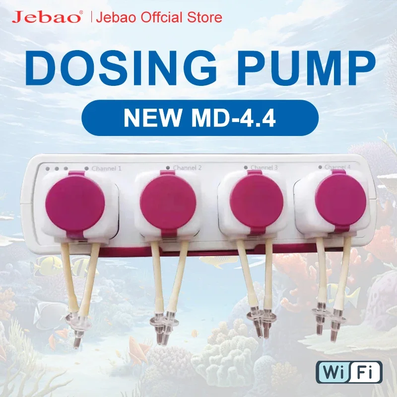 

Jebao New MD4.4 Auto Dosing Pump-Automatic Marine Reef Doser WIFI Control 12V 3W 9W For Aquariums Accessoires Water Pump Filter