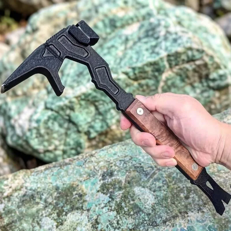 Outdoor Portable EDC Creative Multifunctional Short Hammer Nail Pry Bar Car Emergency Survival Tool
