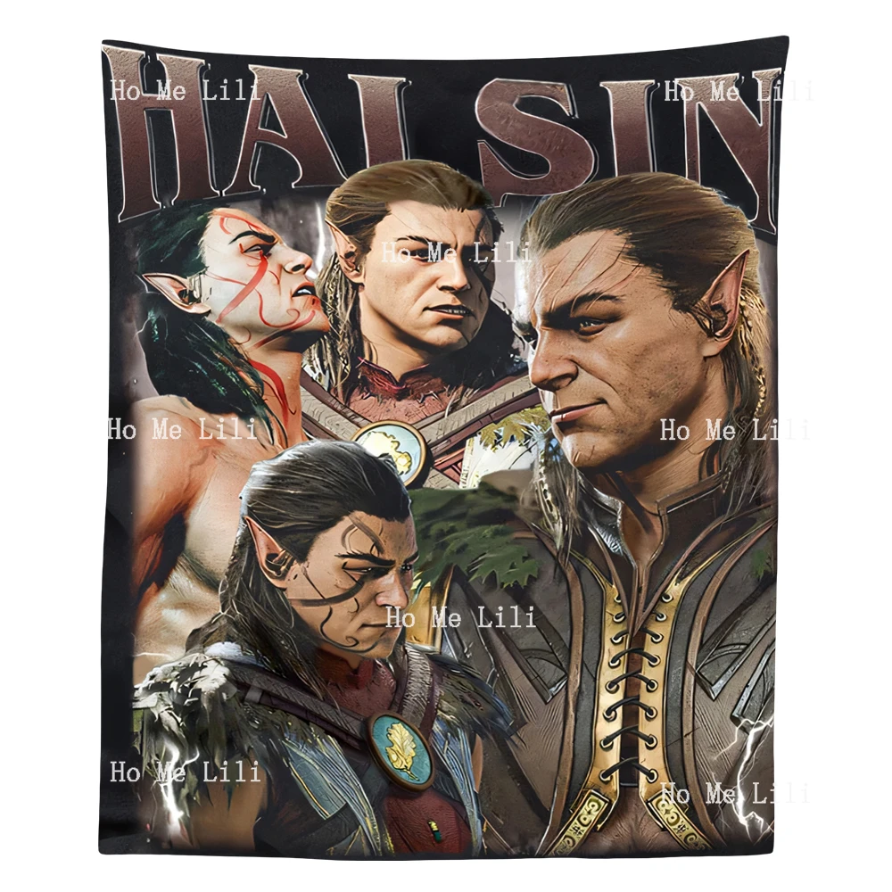 Halsin Baldurs Gate 3 Vintage Meme Art Homage 90s Tapestry For Livingroom Decor