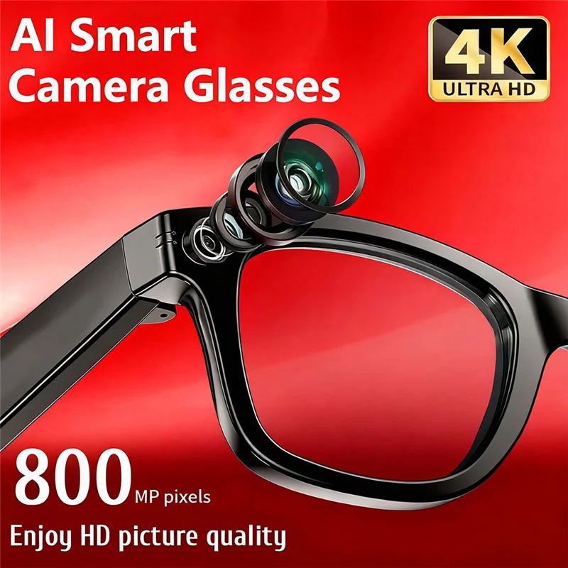 ABJF-AI Smart Glasses 4K HD Photochromic Lens Bluetooth Video Recording Call Music Player Translation Functionality