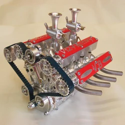 Silnik 108CC V8 z silnikiem metanol 8-cylindrowy silnik chłodzony wodą Model kolektora zabawka dla dorosłych prezent