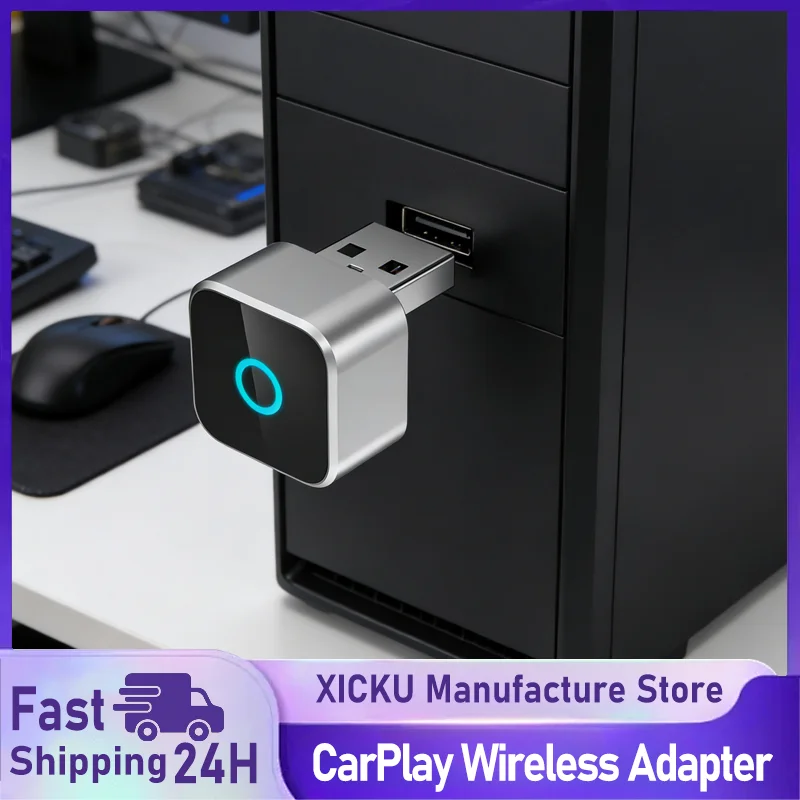 

1 шт. CP88-M Металлический адаптер CarPlay для Android Auto 2-в-1, серебристый/черный, со встроенным беспроводным CarPlay