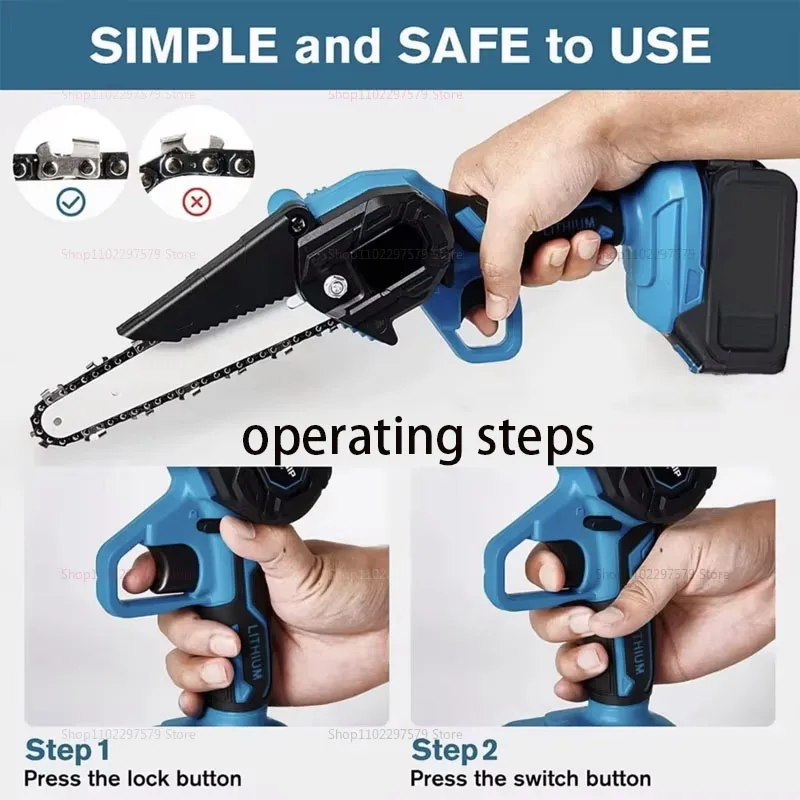 منشار كهربائي لاسلكي مقاس 6 بوصات - أداة بستنة وتسجيل محمولة خالية من البطارية - لقطع الخشب #5