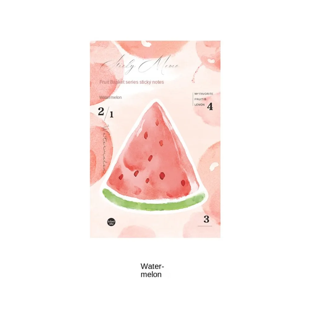 Special-shaped Cute Fruit Sticky Note Memo Pad Stationery Fruit Sticker Bookmark Sticker Self Adhesive Creative Notepad