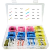 250PCS Solder Seal Wire Connectors Heat Shrink Butt Connector Waterproof Marine Electrical Connector Kit Insulated Butt Terminal