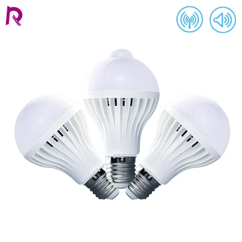 

LED E27 PIR Motion Sensor Bulb 220V 5W 7W 9W 12W Led Lamp Sound Sensor Light Auto ON/OFF Night Light for Home Parking Lighting