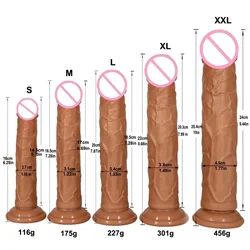 더블 레이어 실리콘 딜도 현실적인 가짜 긴 페니스 엉덩이 플러그, 성인 섹스 토이, 여성 남성 질 항문 마사지 도구, 5 가지 크기