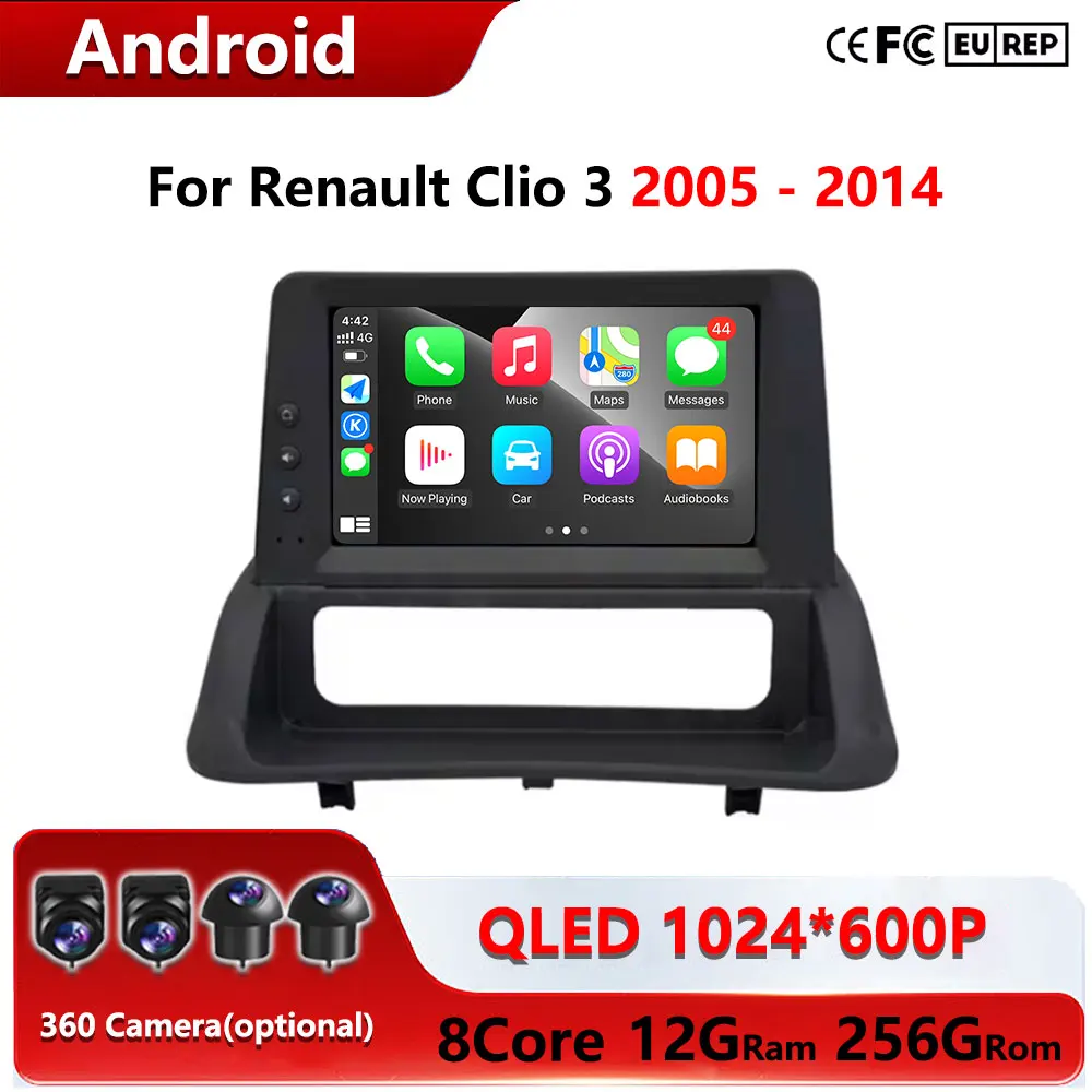 Navigation Bluetooth WiFi DSP Stereo 7'' Wireless Carplay For Renault Clio 3 2005 - 2014 Car Radio Multimedia Video Player GPS