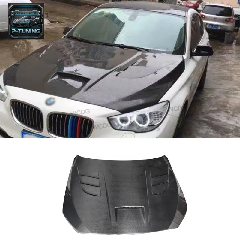 

HM Style Carbon Fiber Engine Bonnet Hood for BMW 5 Series F07 GT35 2010-2017 Front Hood Air Vent Bonnet Cover Car Bodykit