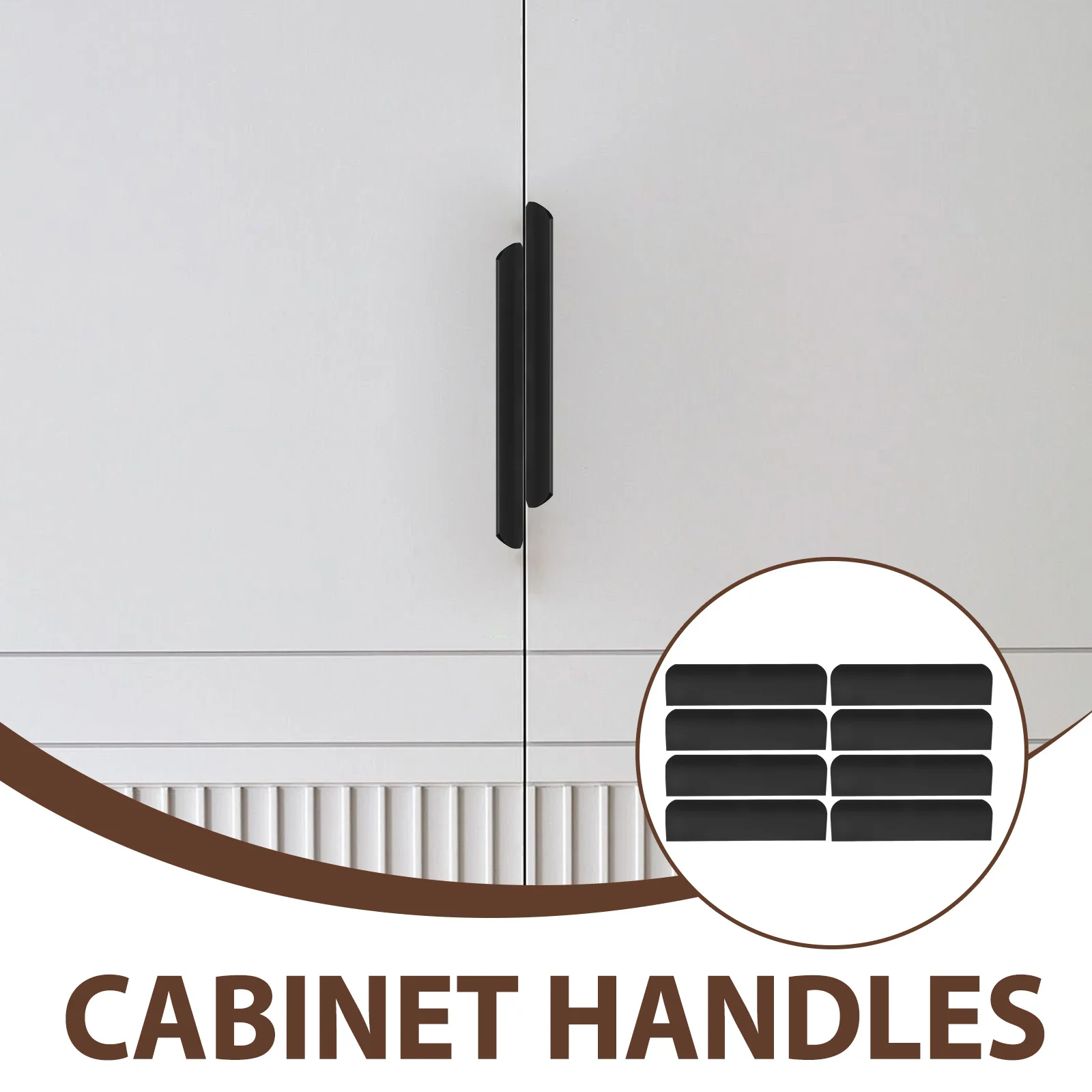 10 قطعة مقابض للخزانة المخفية درج سبائك الألومنيوم يسحب تصميم أنيق وبسيط لأبواب خزائن المطابخ باللون الأسود #4