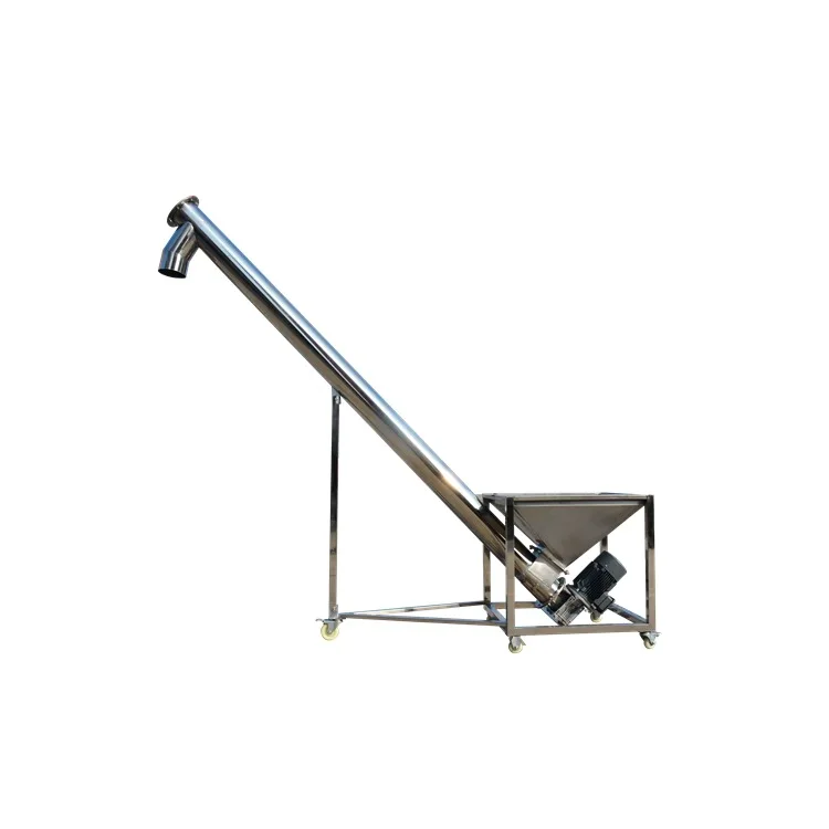 Farm ranch feed pellet stainless steel screw auger feeder conveyor with hopper flexible spice grain powder auger conveyor