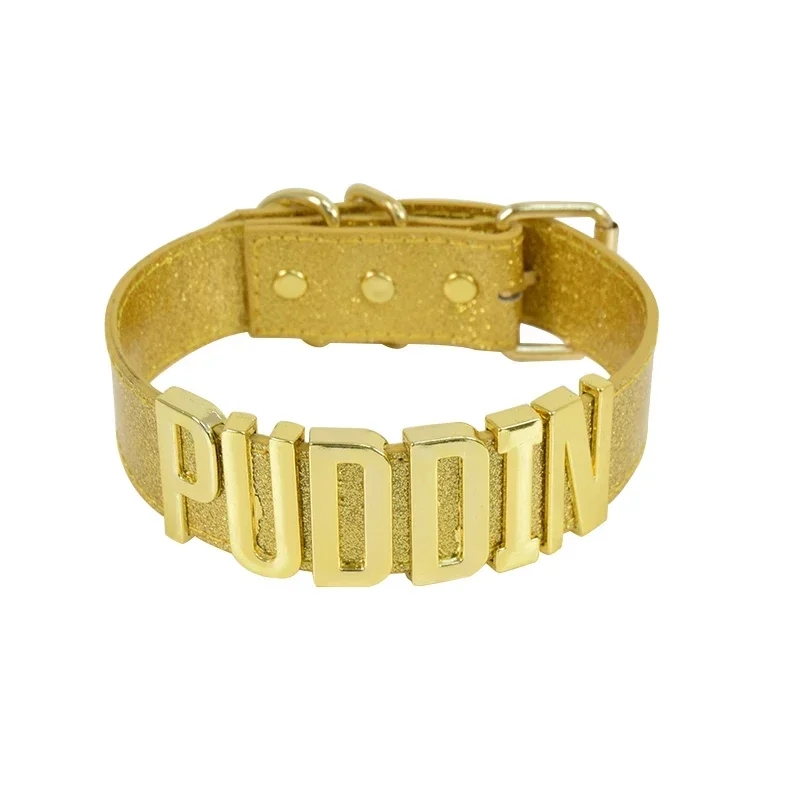 Puddin تأثيري أزياء جلدية إلكتروني طوق حزام مهرج فتاة قلادة هدية عيد MN3